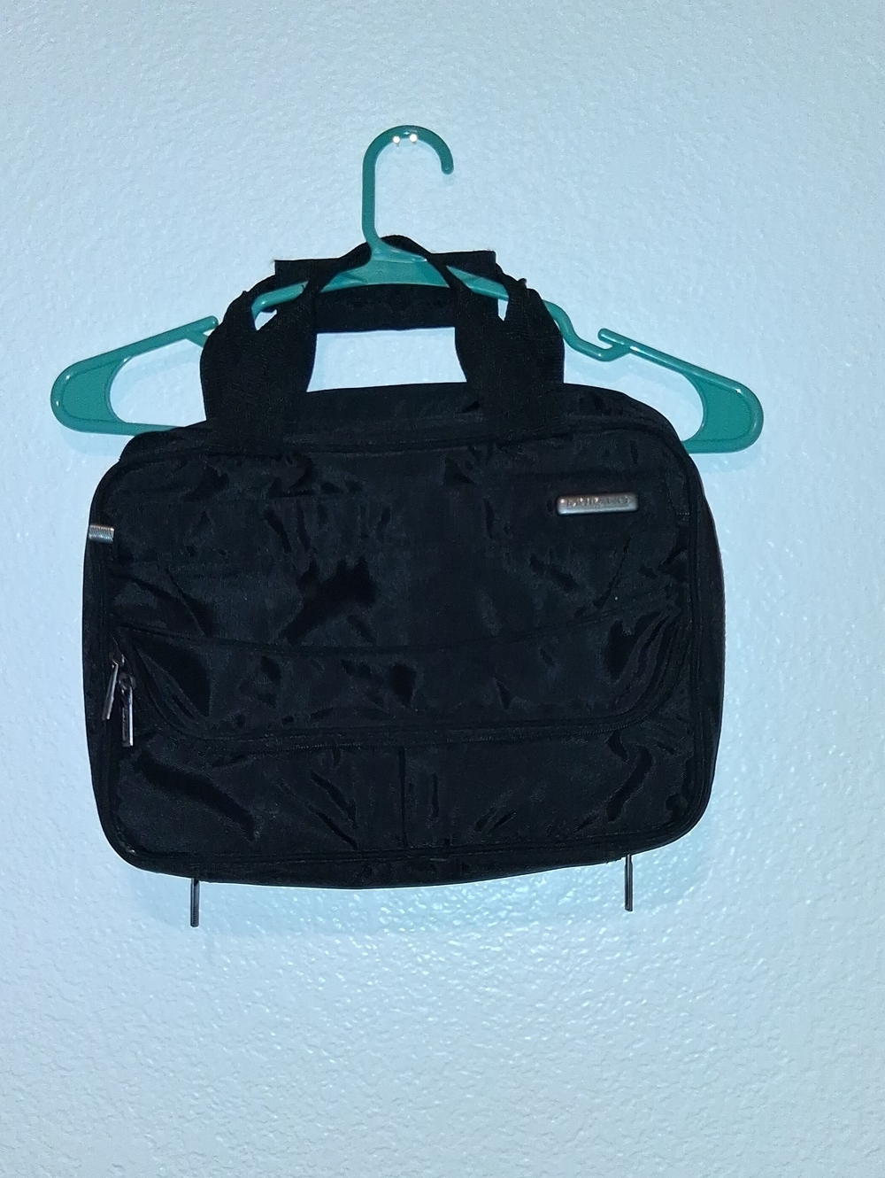 Murano Black Men's Travel Briefcase with Front Zip Pocket